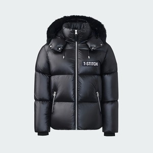 Unisex Lightweight Stand Collar Eco-Friendly Waterproof Front Embroidery <b>Packable</b> Puffer <b>Jacket</b> - Product Image 4