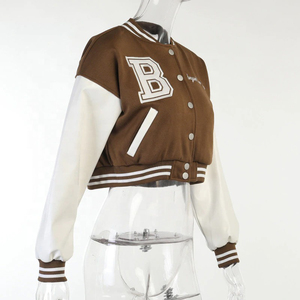 Veste universitaire pour femme grande taille, personnalisable avec logo, en polaire pour l'hiver, style décontracté, vente en gros - Product Image 4