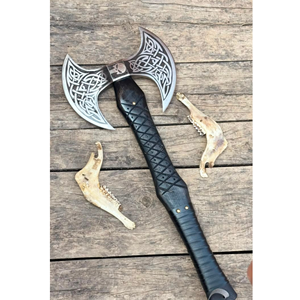THEWIZ CRAFTS Heavy Duty Carbon Steel Outdoor Camping <b>Axe</b> Ergonomic Wooden <b>Handle</b> Bushcraft Wood Splitting Hatchet Sheath 3-Year - Product Image 6