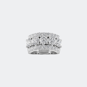 2.70CTW Round Cut Pave Prong Set Multi-Row <b>Statement</b> <b>Ring</b> - Product Image 2