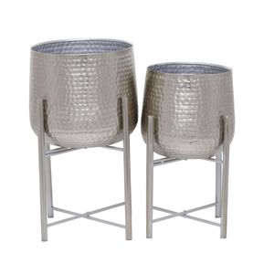 Pot de fleurs en métal d'extérieur, durable, pour jardin, balcon, terrasse, décoration de la maison et utilisation longue durée - Product Image 1