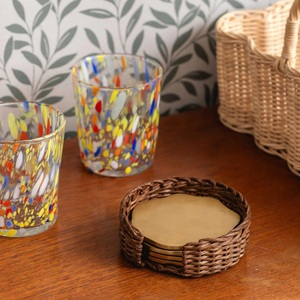 Regency Ring Brass <b>Coaster</b> Set Handcrafted Premium Round <b>Drink</b> <b>Coasters</b> Heat Resistant Table Protector Luxury Bar Gift - Product Image 5