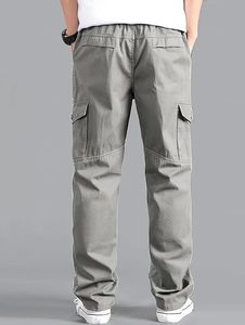 Wholesale Custom Men Cotton Cargo Pants OEM Manufacturer Bulk Supplier <b>Drawstring</b> Waist Casual Multi Pocket <b>Trousers</b> - Product Image 3