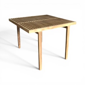 Mesa de Comedor Cuadrada de Madera de Teca Sólida Sostenible, Resistente a los Rayos UV, Impermeable, Resistente a la Intemperie, Muebles de Jardín para Patio Exterior - Product Image 5
