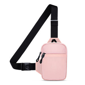 Minimalist Pink Nylon Waist Bag With Zipper Closure Unisex For Daily Use - Product Image 1