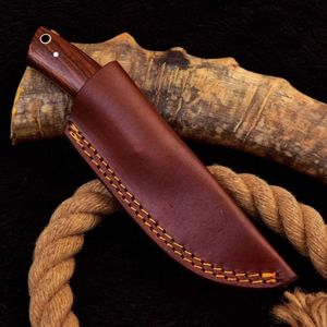 Cuchillos de Caza de Acero de Damasco Forjado, para Campismo, Supervivencia y Bushcraft, con Hoja Fija y Mango Práctico - Product Image 5
