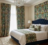 Rideau floral dense Africa Kingdom, occultant 70 % de la lumière, élégant, en tissu décoratif de qualité supérieure pour salon