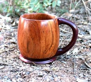Mug en bois écologique fait main, tasse à café rustique, finition naturelle, vaisselle en bois disponible chez Worldwide Supply - Product Image 2