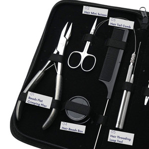 Kit d'installation d'extensions capillaires de haute qualité, outil professionnel de sertissage de perles, ciseaux de précision pour la coupe de cheveux, peigne à queue pour le coiffage - Product Image 3