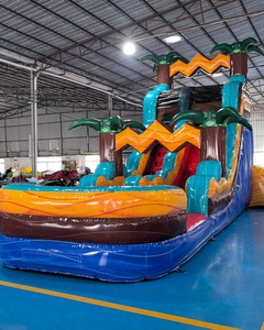 Commercial Rental Custom Water <strong>Slide</strong> Inflatable Water Park For Parties, Double Waterway Inflatable <strong>Slide</strong> With <strong>Pool</strong> - Product Image 3