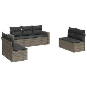 Juego de sofás de jardín de acero recubierto de polvo y ratán PE gris oscuro Muebles de exterior con estilo - Product Image 2