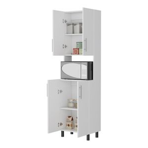 FM FURNITURE Armadio Doppio Bianco per Cucina e Dispensa con Vano Aperto - Product Image 5