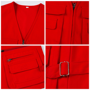 Chaleco de Trabajo de Alta Visibilidad con Bolsillos con Cremallera, 100% Algodón Reflectante, Uniforme de Seguridad para Hombres y Niños, Uso en Construcción - Product Image 2