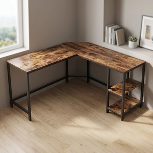 L Shape Wooden Corner Computer <b>Desk</b> With Shelf Home Office <b>Study</b> Table Durable Easy Assembly - Product Image 3