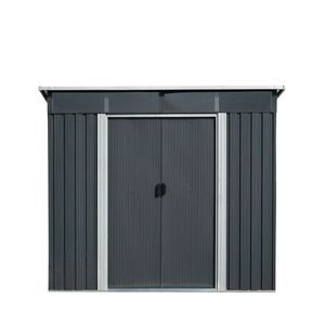 Capanno in Metallo Zincato 6FT X 8FT con Lucernario, Lamiera Ondulata 29 GA, Soffitto a Punta 80'', TMG MS0608P, Facile da Montare, Plastica - Product Image 2