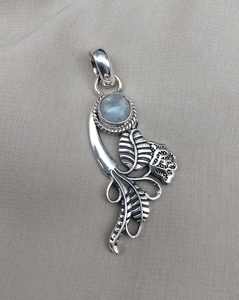 Colgante de Piedra Lunar Arcoíris de Plata de Ley 925, Joyería de Piedras Preciosas Naturales Hecha a Mano, Proveedor Mayorista - Product Image 4