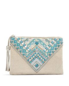 Pochette enveloppe artisanale perlée de perles de rocaille, très appréciée, pour mariage, événement, soirée, sac à bandoulière, sac à main de soirée artistique et tendance pour femme - Product Image 5