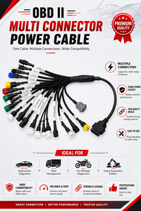 สายสแกนเนอร์วินิจฉัยอเนกประสงค์ OBD2 21-in-1 สำหรับรถจักรยานยนต์สองล้อ สีดำ 12V พร้อมหัวต่อ USB - Product Image 3