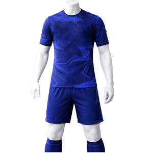 Maillot de football sublimé vert foncé pour homme, col rond, manches courtes, en polyester respirant, vêtement de sport toutes saisons - Product Image 1