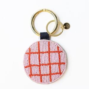NOUSHAD ARTISANAT NH-802 Porte-monnaie à motif circulaire en perles de verre tissées, porte-clés en toile, léger, durable, style classique - Product Image 2