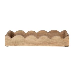 Bandeja Rectangular Festoneada de Madera de Mango en Tendencia, Plato de Madera Artesanal, Decoración Rústica para Mesa, Venta al por Mayor, Set de Regalo para el Hogar - Product Image 1