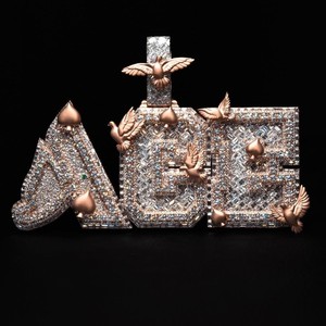 Custom ACE Name <b>Pendant</b> Wholesale VVS1 Moissanite 925 <b>Silver</b> Iced Out Spade Flying Dove <b>Initial</b> Hip Hop Bling Jewelry Supplier - Product Image 1