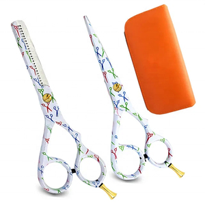 Ensemble de ciseaux de coiffure professionnels pour salon, ciseaux à effiler pour barbier, pour droitiers, manche moyen, en acier inoxydable, lame et pointe aiguisées - Product Image 1