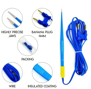 Pinza Bipolar Manual de Acero Inoxidable con Punta de Irrigación y Recubrimiento Tipo Bayoneta para Uso ORL, Neurológico y Cardíaco con Cable Bipolar - Product Image 5