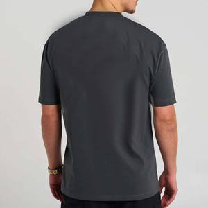 T-shirt homme gris foncé, design uni, coupe décontractée, respirant, 100% coton, manches courtes, vêtement d'été, séchage rapide, écologique - Product Image 2