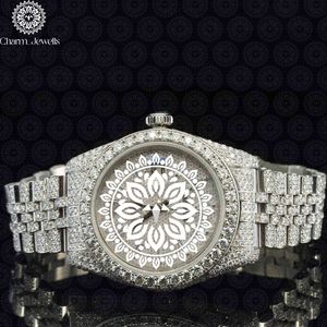 Montre de luxe pour femme Charm_Jewells en acier inoxydable, boîtier rond 30 mm, quartz analogique, bracelet en cristal de saphir et diamants, tendance - Product Image 1