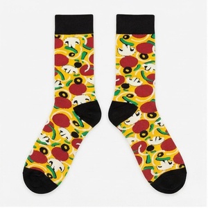 Calcetines con estampado de pizza para adultos, calcetines informales transpirables de punto, calcetines estampados de estilo veraniego - Product Image 1