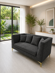 Ensemble de canapés modernes 211 PIRAMID gris foncé émeraude pour hôtel, salon, appartement, tissu haut de gamme personnalisé, écologique, pieds en acier inoxydable - Product Image 4