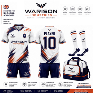 Premium Quality Unisex Breathable Quick Dry Football Uniform Kit UK Teamwear Football Jersey Short Socks And Bag Set - Product Image 2