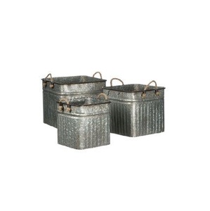 Nouvelle jardinière ronde en métal galvanisé de style rustique, taille, forme et couleur personnalisées, articles de jardin - Product Image 4