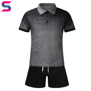 Conjunto Deportivo de Polo y Pantalones Cortos para Hombre, Diseño de Puntos Rojos sobre Negro, Cómodo, Nuevo, Moderno, Tejido, Ropa de Verano - Product Image 6