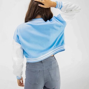 Ventes en gros OEM, nouvelles vestes varsity pour femmes, coupe classique, tricotées, coupe-vent, séchage rapide, écologiques, vestes bomber de baseball en coton - Product Image 2