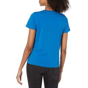 Camiseta informal de algodón para mujer, camiseta de manga corta suave y transpirable para uso diario, top básico con cuello redondo, ropa de calle de verano a la moda - Product Image 2