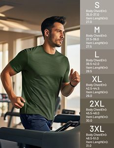 Men Crew Neck Short Sleeve 100% <b>Polyester</b> <b>T</b>-<b>Shirts</b> Casual Quick Dry Moisture Wicking Workout Dry Fit Athletic Running Swim <b>Shirt</b> - Product Image 6
