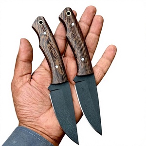 มีดล่าสัตว์เหล็กกล้า ใบมีดแบบ Fixed blade ปลายแหลม ด้ามไม้ ปลอกหนังสีน้ำตาล มีดทำมือสั่งทำพิเศษ - Product Image 6