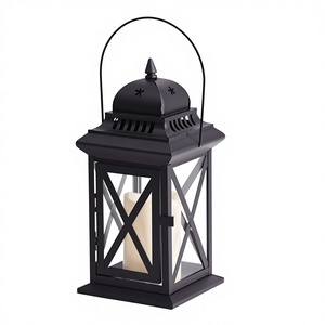 Wholesale Bulk Selling Portable Metal Candle <b>Lantern</b> With Shiny <b>Black</b> Finish Candle <b>Lantern</b> for Outdoor & Home Decor - Product Image 2