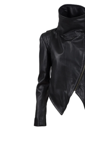 Men's <b>Black</b> PU Leather Jacket <b>Turtleneck</b> Zipper Closure Slim Fit Moto Biker Style Autumn Wear Short Length - Product Image 2