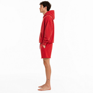 <b>Men's</b> Cotton Hoodie and Shorts Set Custom Logo <b>Pullover</b> Sweatshirt Casual Sportswear Wholesale - Product Image 5