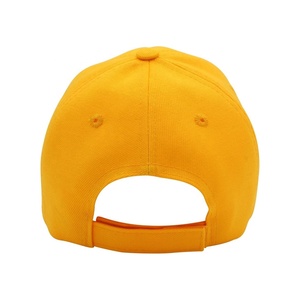 Yellow Cotton Baseball Cap Solid Color Unisex Adult Summer Hat Plain Dyed Design - Product Image 3