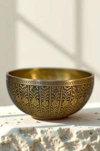 Bol chantant décoratif en laiton gravé, idéal pour la maison, le temple, la méditation, l'autel, la purification de l'énergie positive et la relaxation de l'esprit - Product Image 2