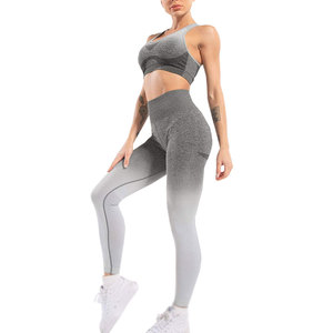 Conjunto de Yoga de Alta Calidad para Mujer, Sólido, para Gimnasio y Uso Diario, Tejido Transpirable, Ecológico y de Secado Rápido, 2 Piezas - Product Image 1