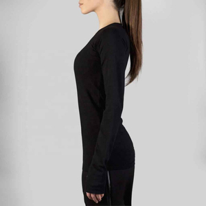 Camiseta de Manga Larga para Mujer, 95% Algodón, 5% Elastano, Impresión a Color Personalizada, Corte Ajustado, Ropa Urbana, Servicio OEM con Logotipo Personalizado - Product Image 5