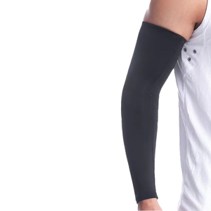 Manchon de compression unisexe noir personnalisé avec nom de marque, 100 grammes, anti-UV, 100 % polyester, imprimé numériquement, pour sports de plein air - Product Image 1