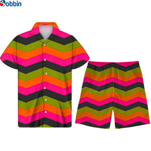 Costumes pour hommes confortables et respirants, collection été, chemise boutonnée personnalisée pour hommes, manches courtes, pantalon de plage, été + taille - Product Image 2