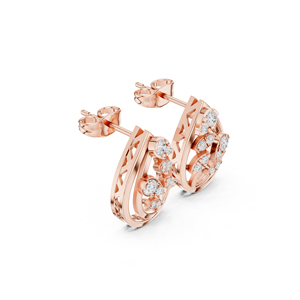 ต่างหูเพชรทรงกลมทองคำขาว 14K เพชรเพาะเลี้ยงสำหรับผู้หญิง สวมใส่ในงานปาร์ตี้ เพชรเพาะเลี้ยงใหม่ - Product Image 4