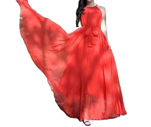 Elegante vestido de baile de verano para mujer, ajustado, Duna de arena, foto de viaje, playa, columpio grande, encaje de gasa, hasta el suelo, detalle de borla en la cintura - Product Image 5